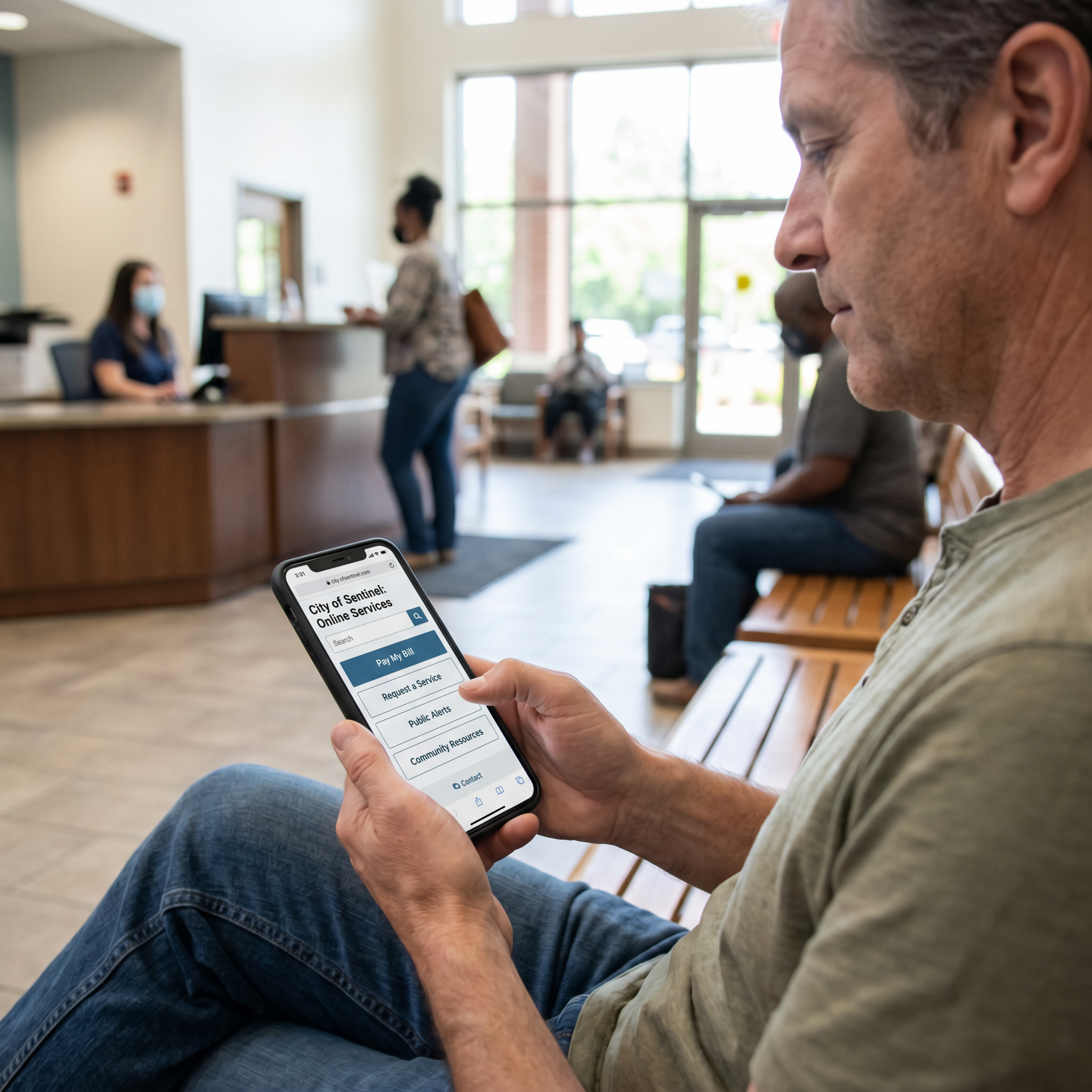 Citizen accessing an agency website on a mobile device